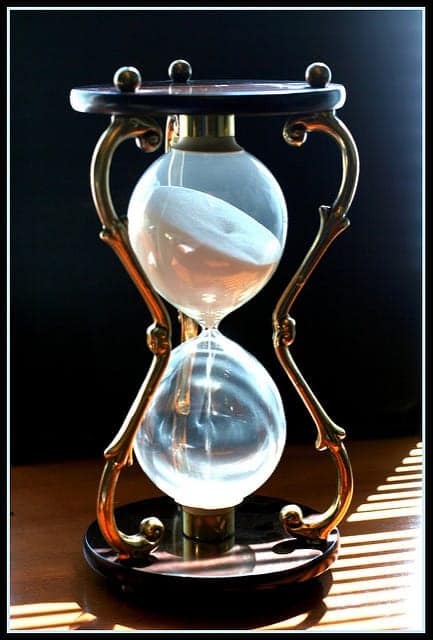 Hourglass with sand dripping